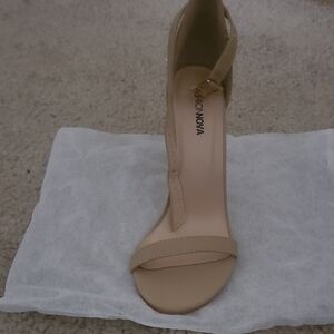 Fashion Nova Tan Stiletto Heels Ankle-Strap